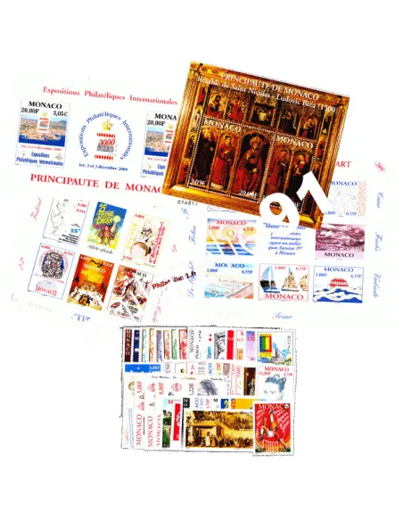 Timbres de Monaco - Année complète 2000 - Neuve