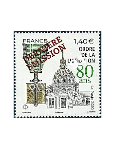 -5458A  Timbre surchargé Ordre de la Libération issu de la Feuille surchargée