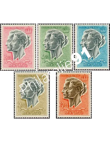 Timbres de MONACO - P.A. n° 87 à 90A - Couple princier