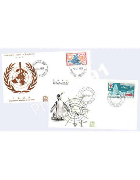 TAAF, n°26 et 31 sur enveloppes 1er jour, Lettres Dom-Tom