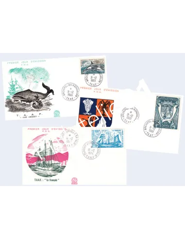 TAAF, n°30 + n° PA 21 et PA38 sur enveloppes 1er jour, Lettres Dom-Tom