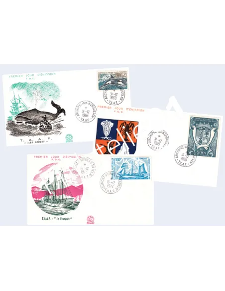 TAAF, n°30 + n° PA 21 et PA38 sur enveloppes 1er jour, Lettres Dom-Tom