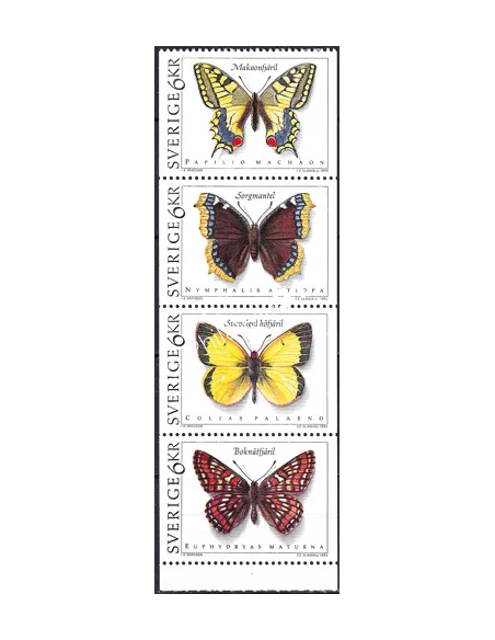 Suède, n° 1759 à 1762, bande, collection timbre Europe