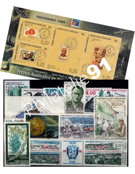 année complète des timbres des TAAF de 1999, Timbres des DOM TOM