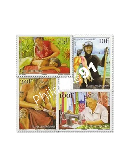 POLYNESIE - n° 1079 à 1082 ** - métiers traditionnels