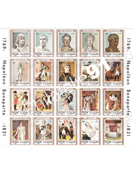 Fujeira, Feuille oblitérée, thématique Napoléon, Timbres Monde