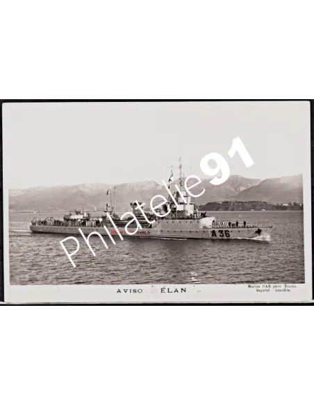 Carte postale - Aviso -ELAN- - Flotte française 39/45