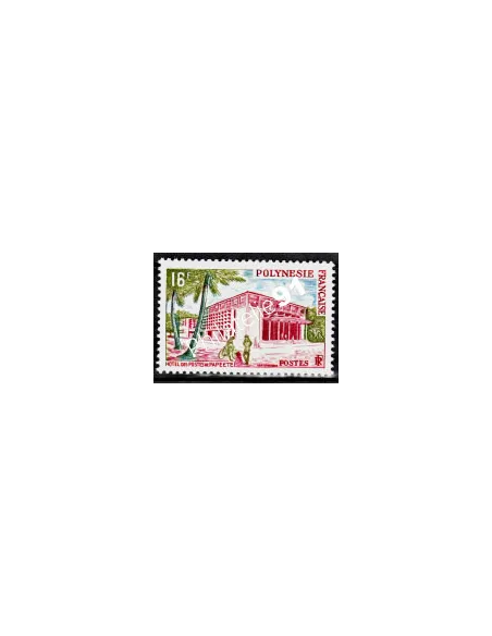 Timbre de POLYNESIE n° 14 - Hôtel des postes de Papeete - Timbres Dom Tom
