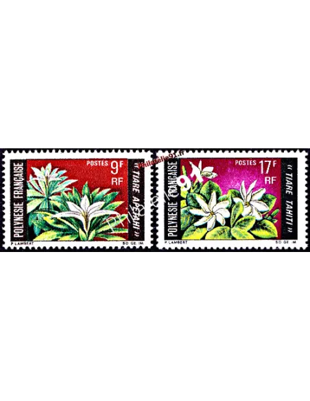 Timbres de Polynésie n° 64 à 65, timbres des Dom-Tom