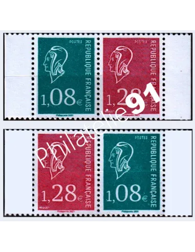 -   Les 2 paires (droite et gauche), découpées du Carnet 50 ans de la Marianne de Béquet