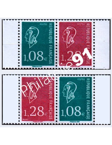 -   Les 2 paires (droite et gauche), découpées du Carnet 50 ans de la Marianne de Béquet