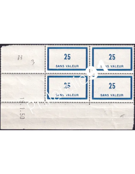 Coin daté sur Timbre Fictif n° F 88, Collection timbres France