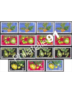 POLYNESIE, Service n° 1A à 15A, Collection timbres Dom-Tom