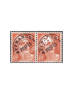 Variété sur timbre Préoblitéré n° 99b, en paire, timbres France