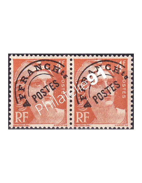 Variété sur timbre Préoblitéré n° 99b, en paire, timbres France