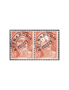 Variété sur timbre Préoblitéré n° 99a, en paire, timbres France