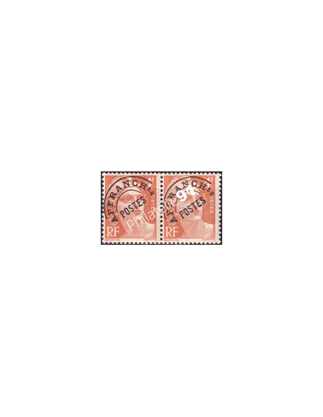 Variété sur timbre Préoblitéré n° 99a, en paire, timbres France