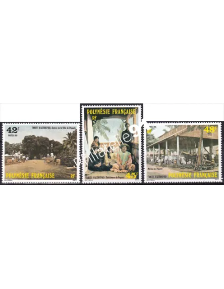 POLYNESIE, n° 233 à 235, Collection timbres Dom-Tom
