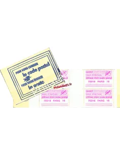 Carnet de France "code postal"