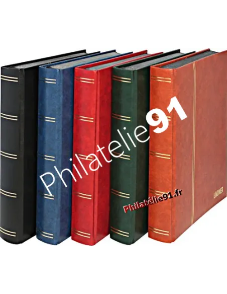 Classeur de timbres LINDNER LUXE simili cuir ouatiné 60 pages noires