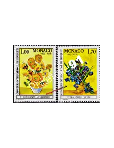 Timbres de MONACO n° 1161 à 1162 - Bouquets - Tableaux de Van Gogh