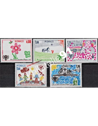 Timbres de MONACO n° 1181 à 1185 - Année internationale de l'Enfant