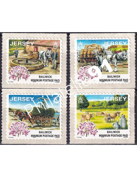 JERSEY, n° 955A à 955D, Timbres adhésifs, collection timbres Europe