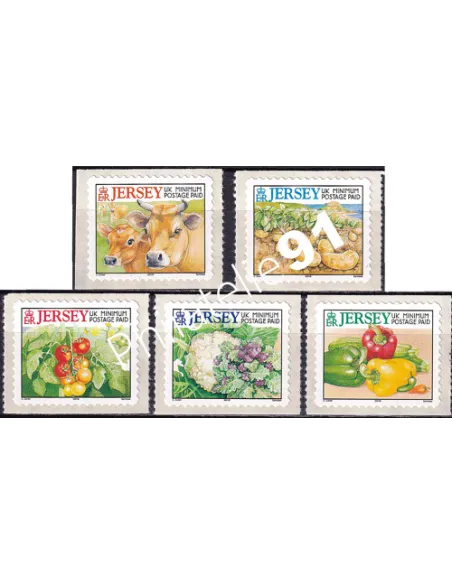 JERSEY, n° 974 à 978, Timbres adhésifs, collection timbres Europe