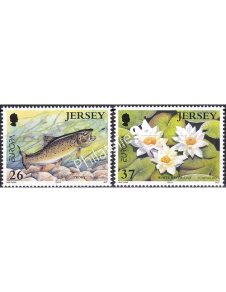 JERSEY, n° 984 à 985, Europa 2001, collection timbres Europe