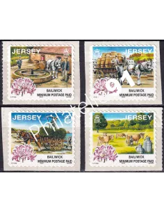 JERSEY, n° 1009A à 1009D, Timbres adhésifs, collection timbres Europe