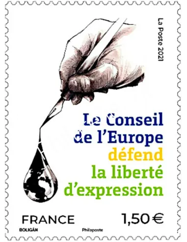 Timbre de service n° 181, Conseil de l'Europe, timbres de France