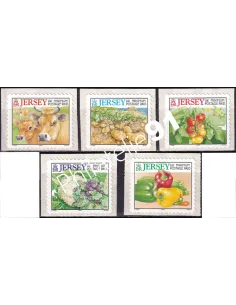 JERSEY, n° 1093 à 1097, Timbres adhésifs, collection timbres Europe