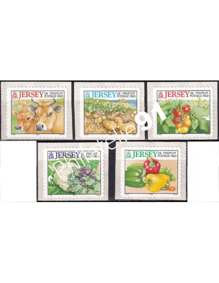 JERSEY, n° 1093 à 1097, Timbres adhésifs, collection timbres Europe