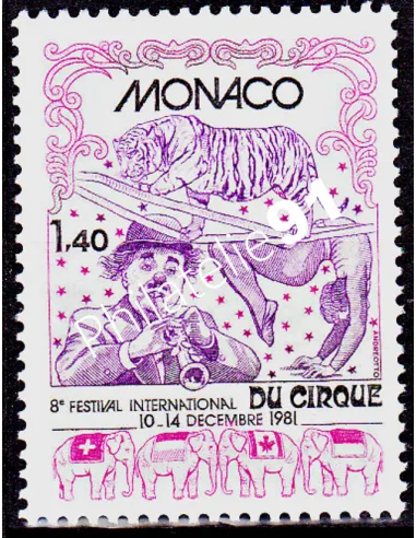 MONACO - n° 1298 ** - 8e festival du cirque à Monte-Carlo