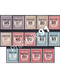 Timbres n° 140 à 153, Collection Timbres monaco
