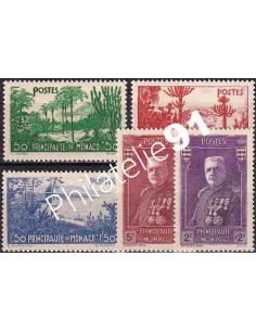 Timbres n° 135 à 139, Collection Timbres monaco