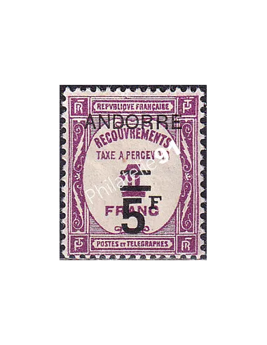Timbre-Taxe n° 15 charnière, collection Timbre Andorre Français