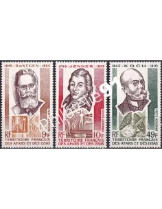 AFARS ET ISSAS, PA n° 91 à 93, hommes célèbres, timbres des colonies