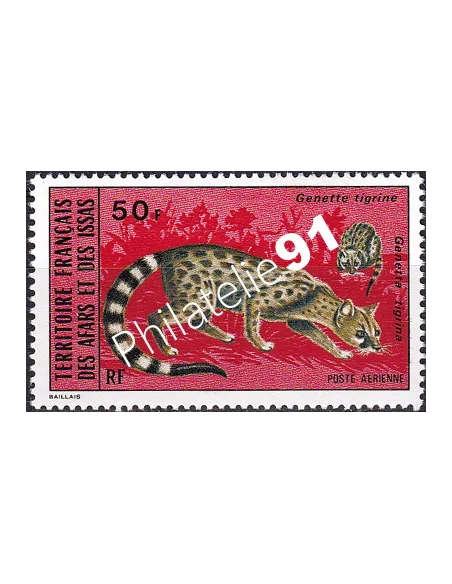 AFARS ET ISSAS, PA n° 95, Genette tigrine, timbres des colonies