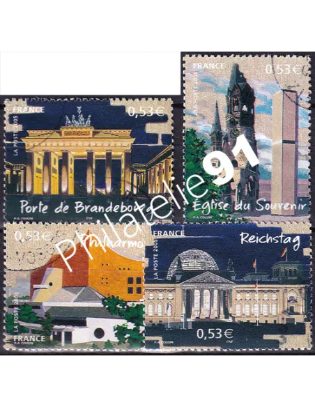 Timbre n° 3810 à 3813  oblitérés, Collection timbres France