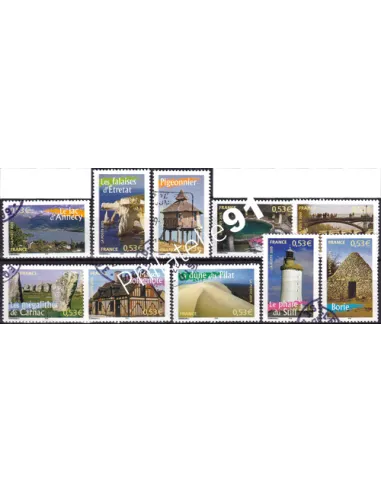 Timbres n° 3816 à 3823 oblitérés, Collection timbres France