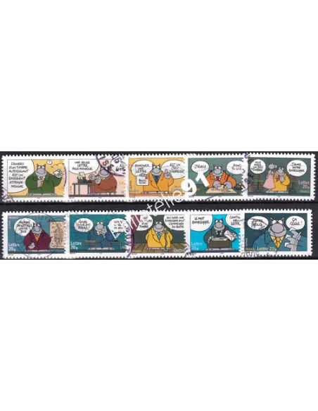 Timbres n° 3825 à 3834 oblitérés, Collection timbres France