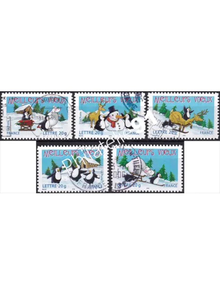 Timbres n° 3853 à 3857 oblitérés, Collection timbres France