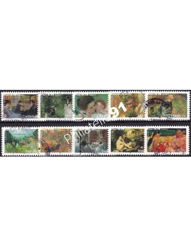 Timbres n° 3866 à 3875 oblitérés, Collection timbres France