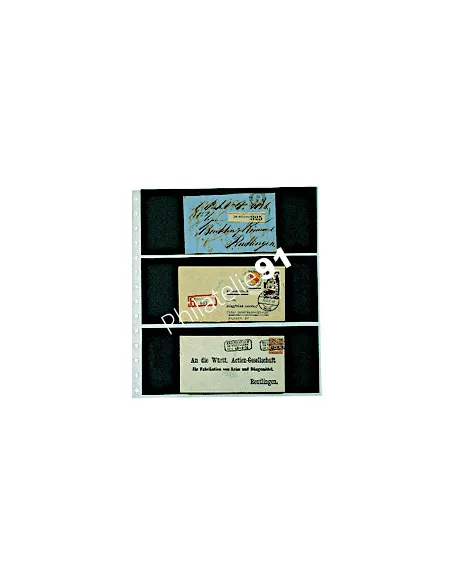 SAFE -5 feuilles 3 poches Format 245x95mm pour 6 FDC - cartes ou enveloppes