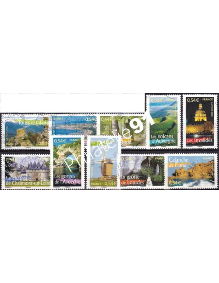 Timbres n° 3942 à 3951 oblitérés, Collection timbres France