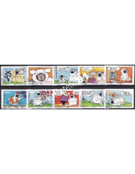 Timbres n° 3953 à 3962 oblitérés, Collection timbres France