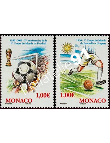 MONACO - n° 2465 et 2466 - 75e anniversaire de la 1ère coupe du monde de football