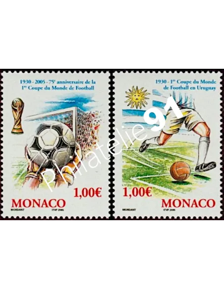 MONACO - n° 2465 et 2466 - 75e anniversaire de la 1ère coupe du monde de football