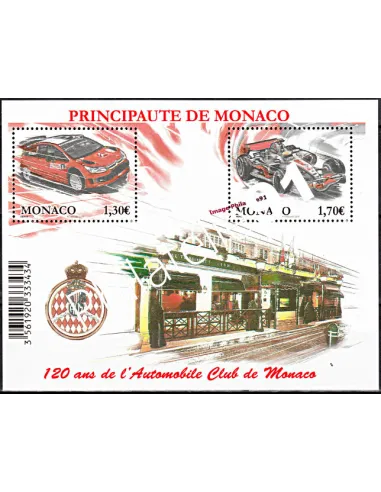 timbres de MONACO - Bloc feuillet n° 95** - Automobile club de Monaco. thématique voitures